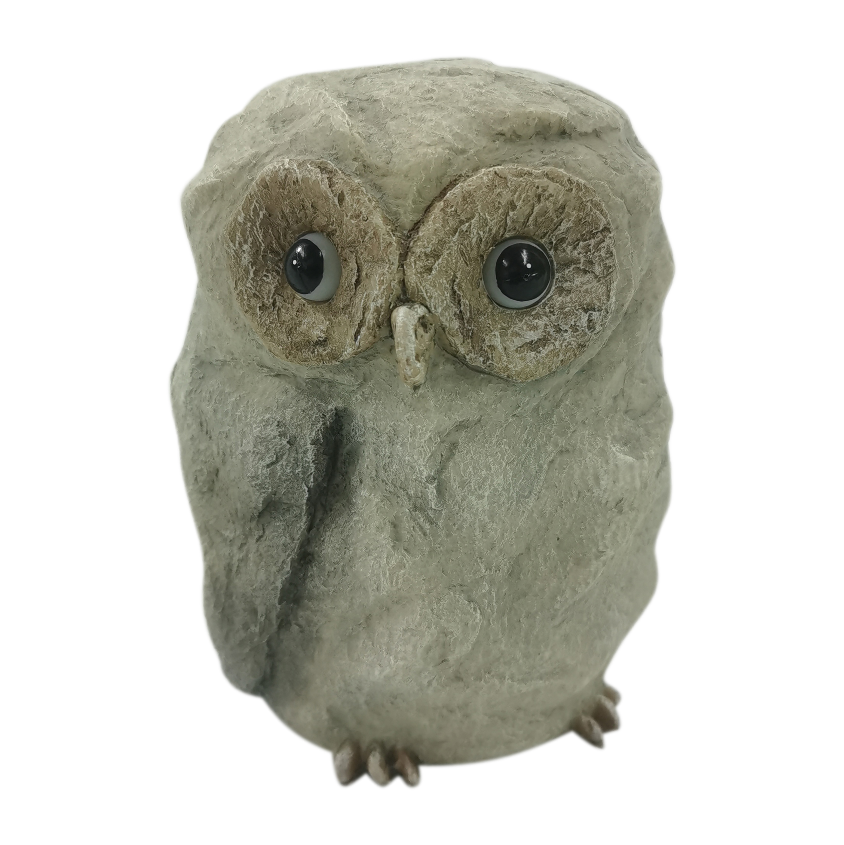 Sagebrook 6" Faux Rock Owl With Solar Eyes