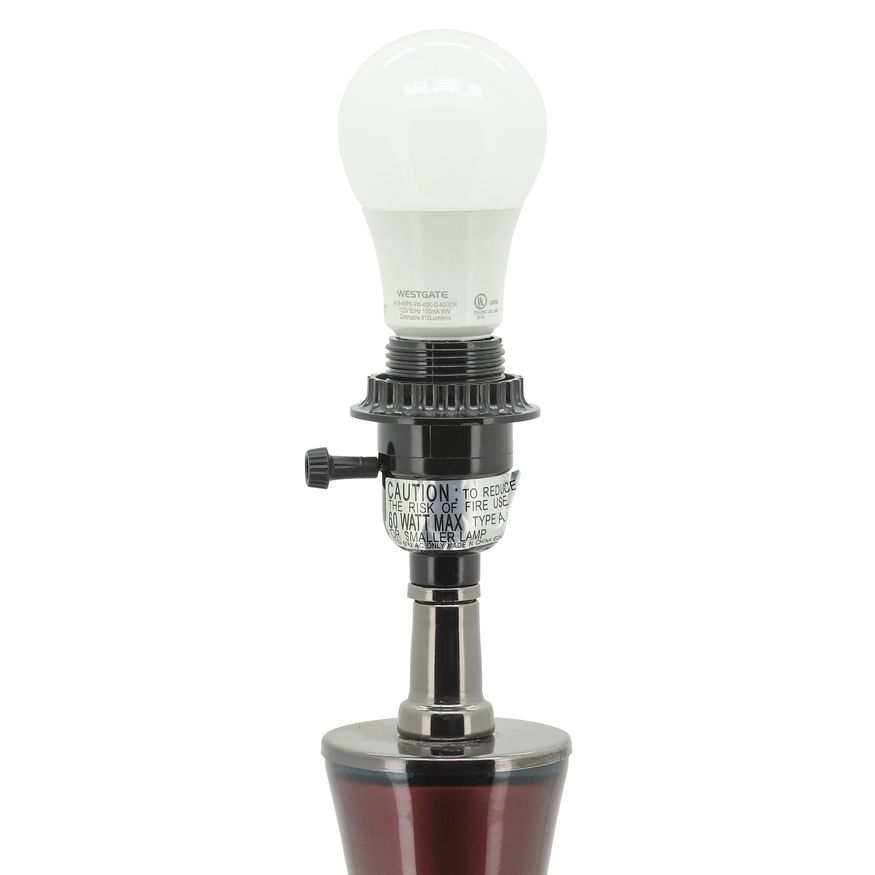 Sagebrook™ Glass Genie Bottle Table Lamp - Burgundy