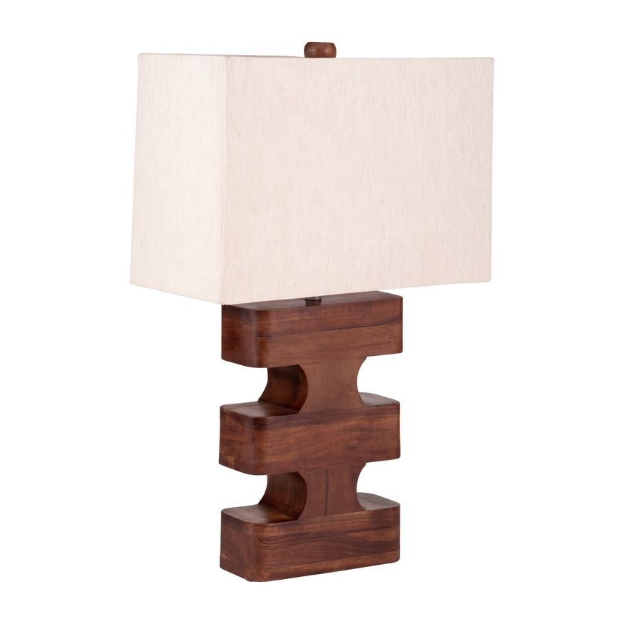 Sagebrook™ Wood Geometric Lamp - Brown