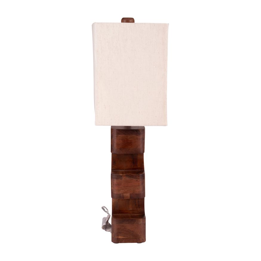 Sagebrook™ Wood Geometric Lamp - Brown