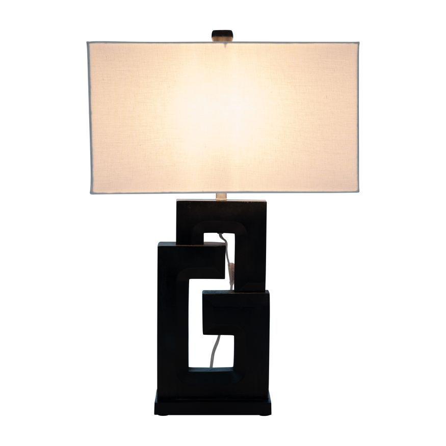 Sagebrook™ Wood Geometric Lamp - Black