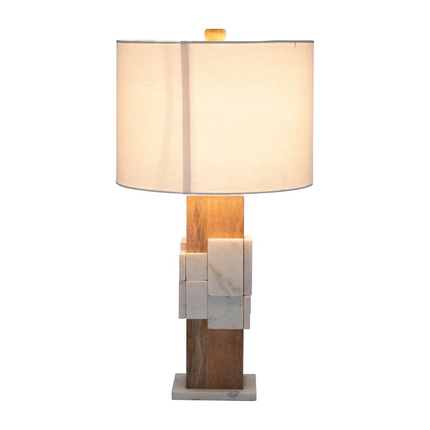 Sagebrook Marble Table Lamp - White