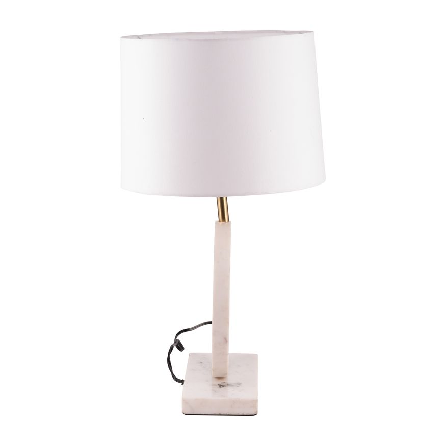 Sagebrook Marble Round Table Lamp - White/Off-White