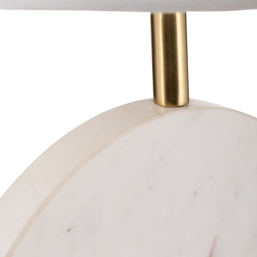 Sagebrook Marble Round Table Lamp - White/Off-White