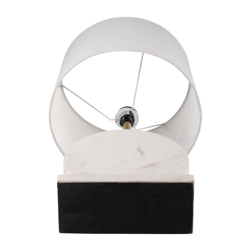 Sagebrook Marble Round Table Lamp - White/Off-White