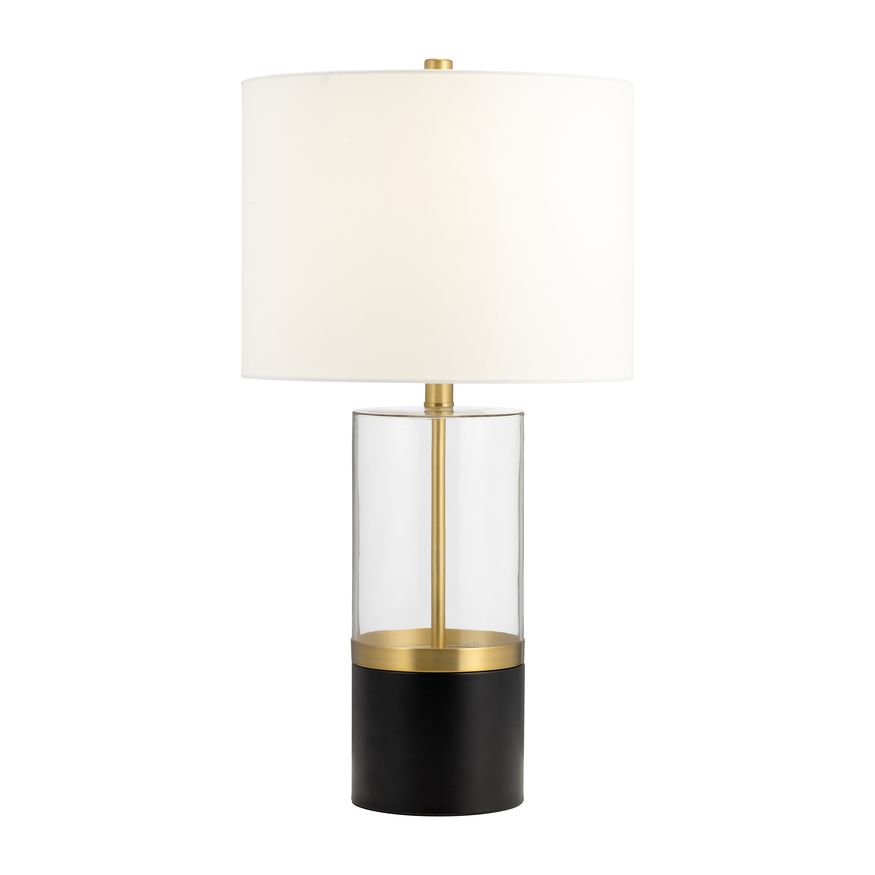 Sagebrook™ Glass Cylinder Table Lamp - Black/White