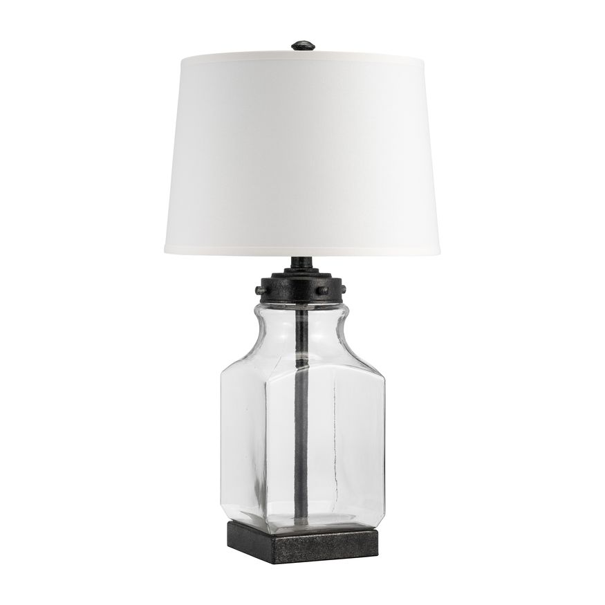 Sagebrook - Glass Bottle Table Lamp in Clear/White