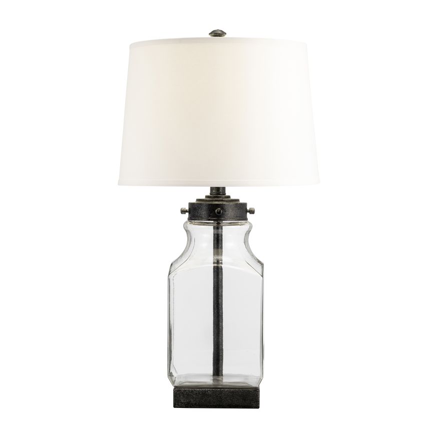 Sagebrook - Glass Bottle Table Lamp in Clear/White