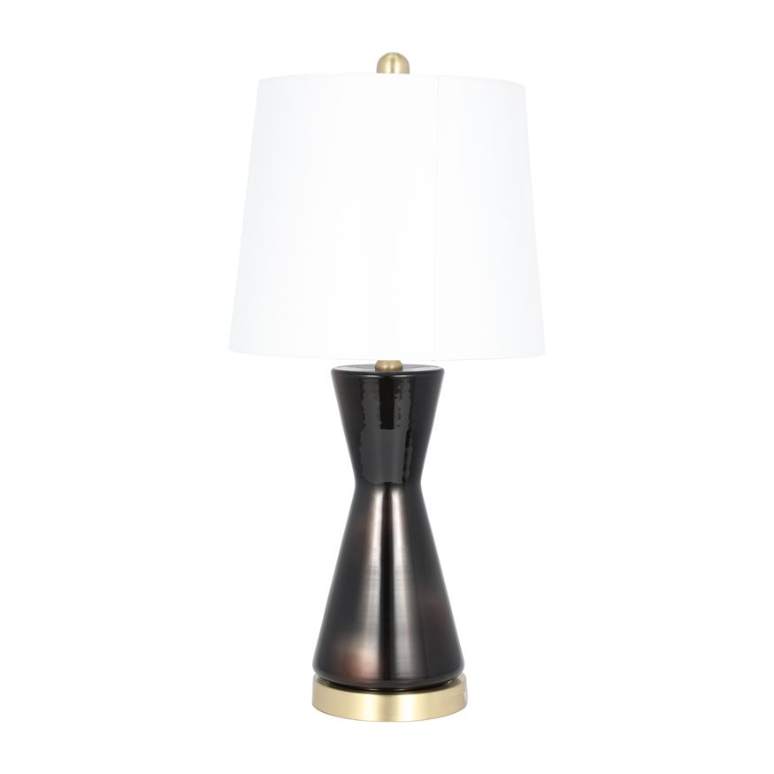 Sagebrook Glass Concave Table Lamp - Black