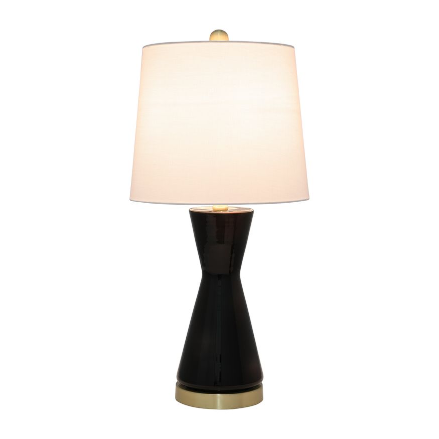 Sagebrook Glass Concave Table Lamp - Black