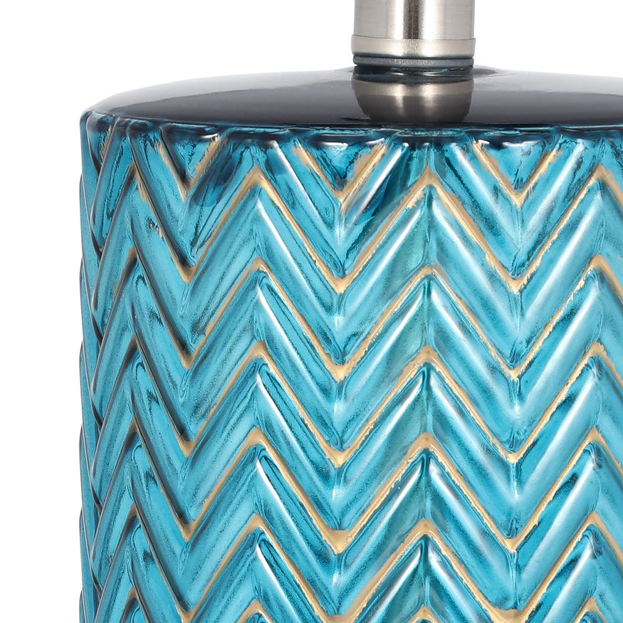 Sagebrook™ Glass Chevron Table Lamp - Blue