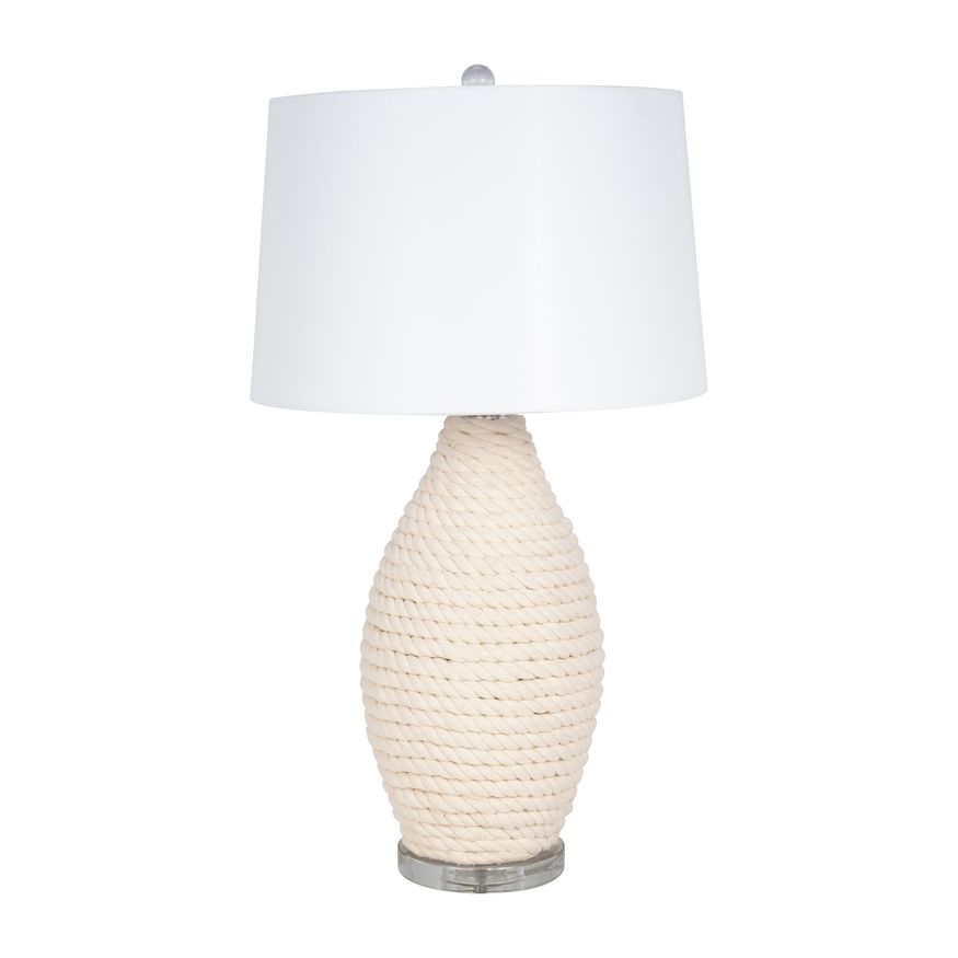 Sagebrook Rattan Table Lamp - White