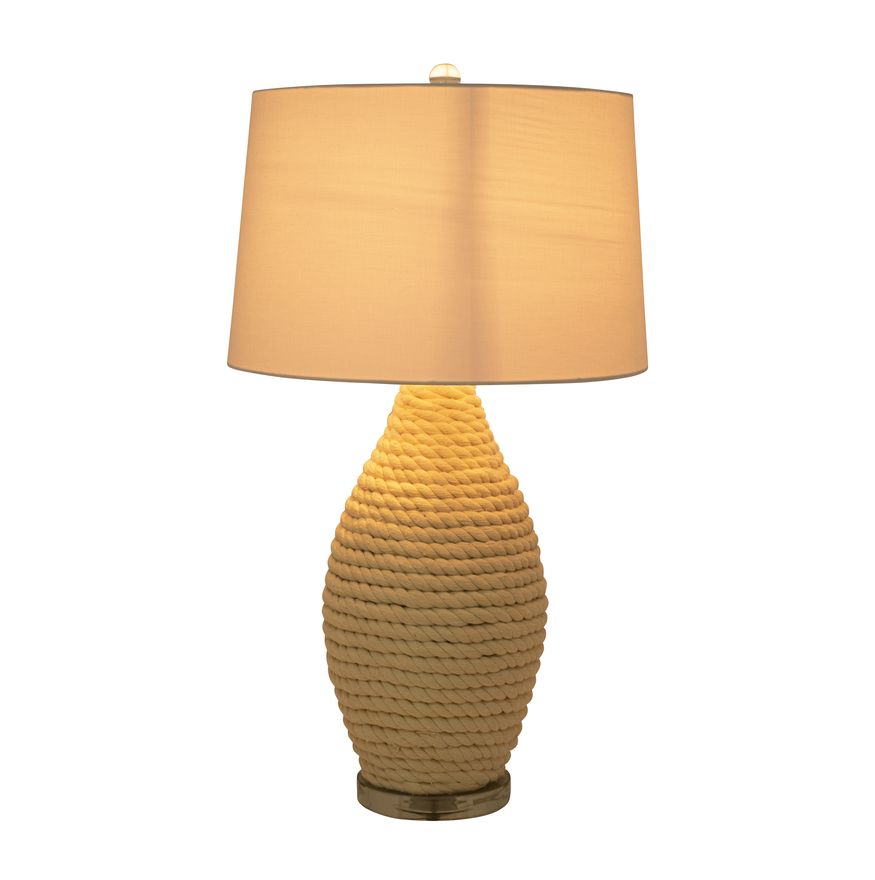 Sagebrook Rattan Table Lamp - White