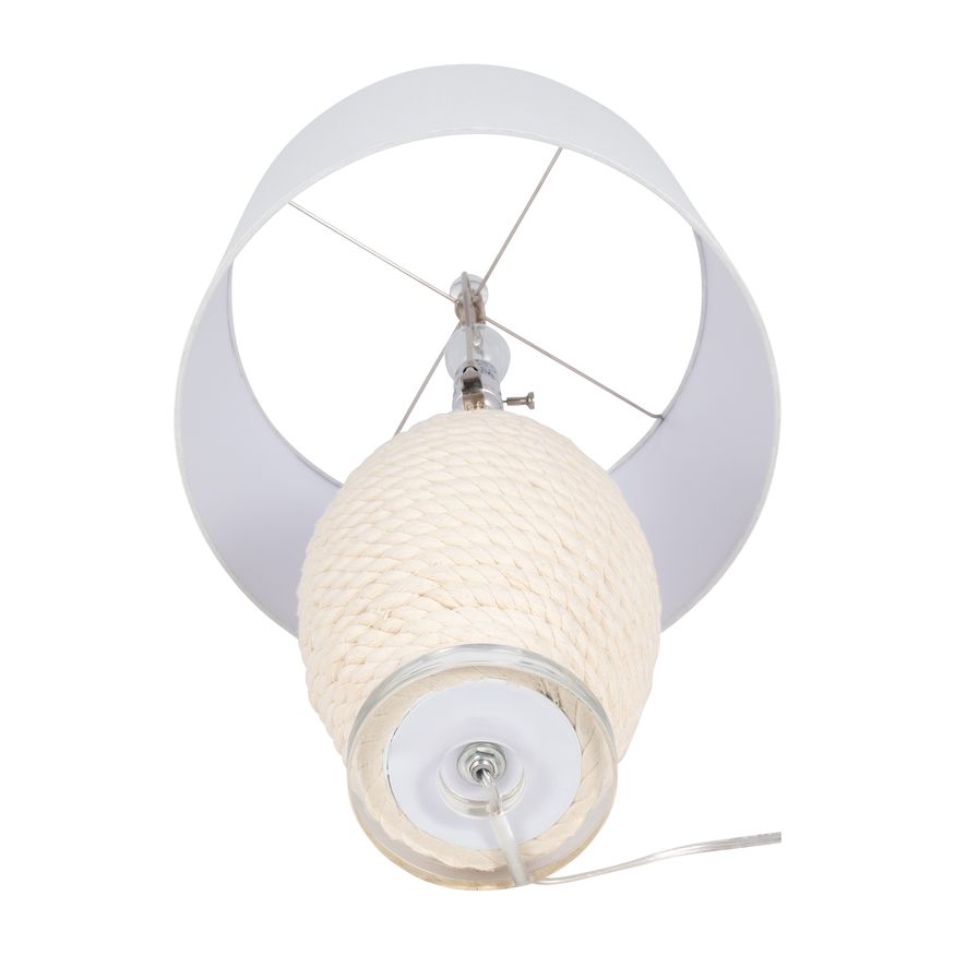 Sagebrook Rattan Table Lamp - White