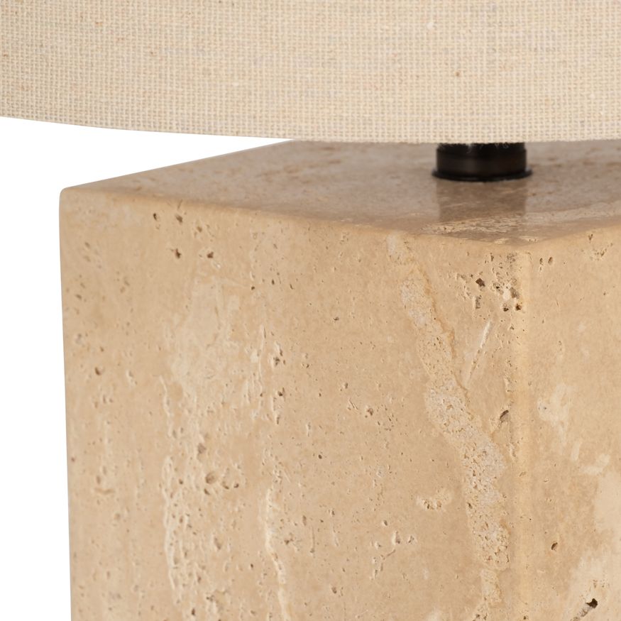 Sagebrook™ 25" Travertine Pillar Table Lamp - Natural