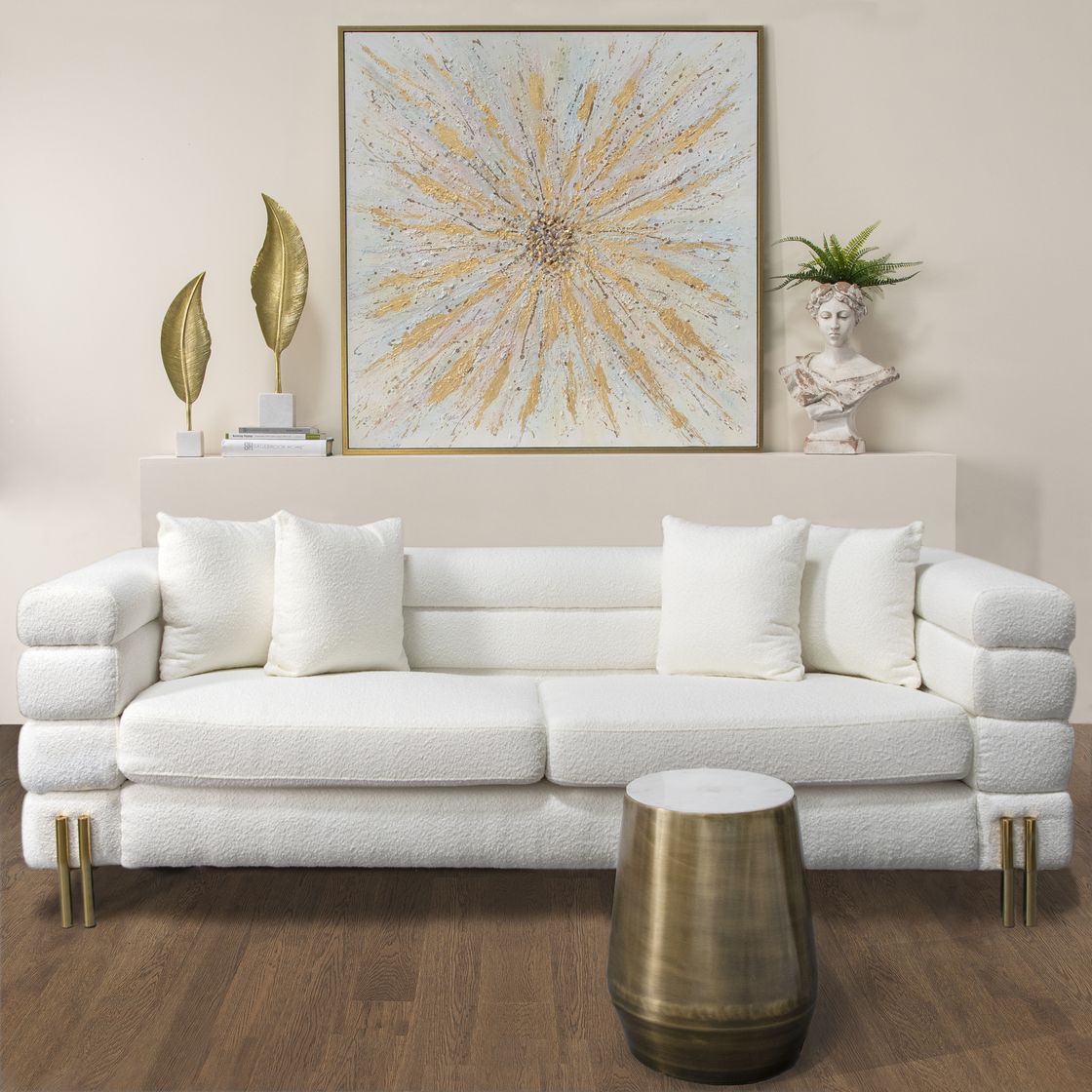 Sagebrook - Gold Bursts Canvas On Gold Frame