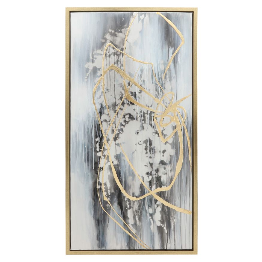 Sagebrook - Abstract Canvases (Set Of 3) in Multi On Gold Frame