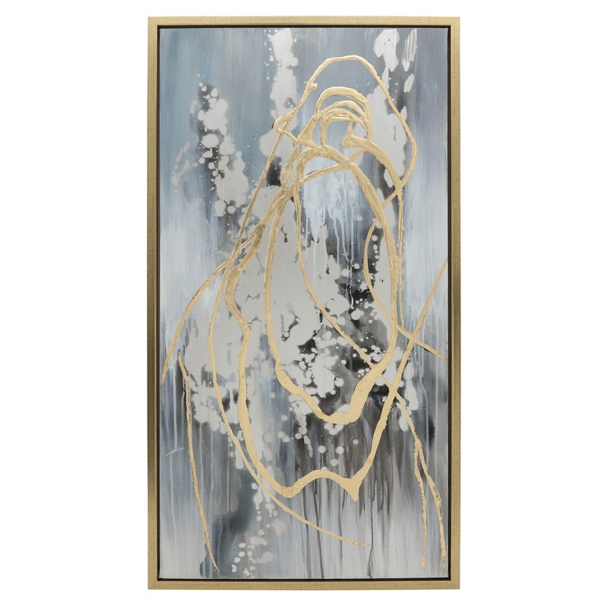 Sagebrook - Abstract Canvases (Set Of 3) in Multi On Gold Frame