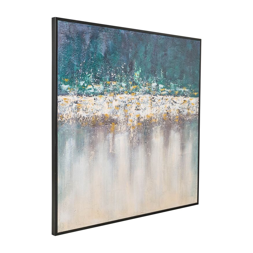 Sagebrook - Hand Painted Abstract Canvas in Teal/White