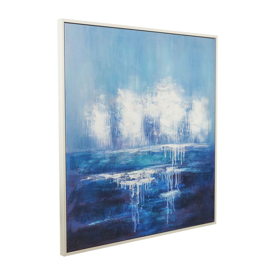 Sagebrook - Hand Painted Abstract Canvas in Blue/White