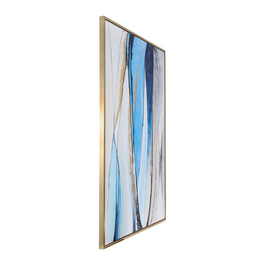 Sagebrook - Framed Hand Painted Abstract Canvas in Blue