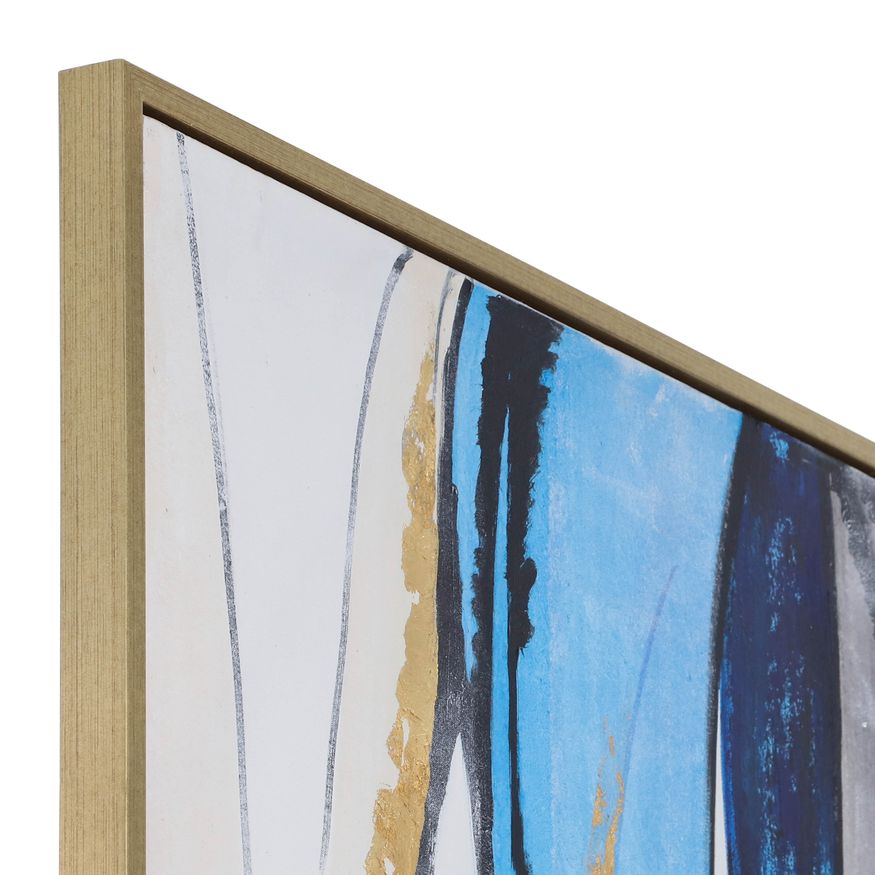 Sagebrook - Framed Hand Painted Abstract Canvas in Blue