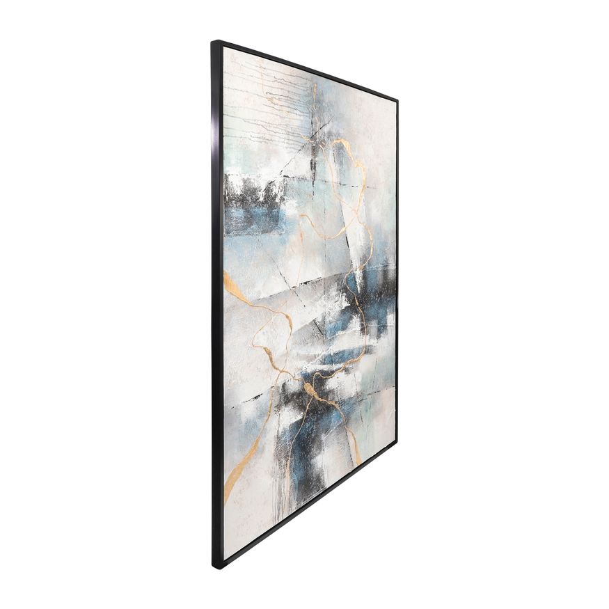 Sagebrook - Framed Hand Painted Abstract Canvas in Ivory