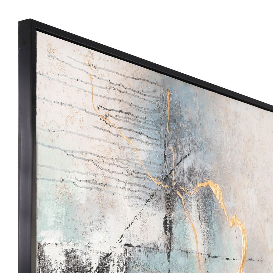 Sagebrook - Framed Hand Painted Abstract Canvas in Ivory