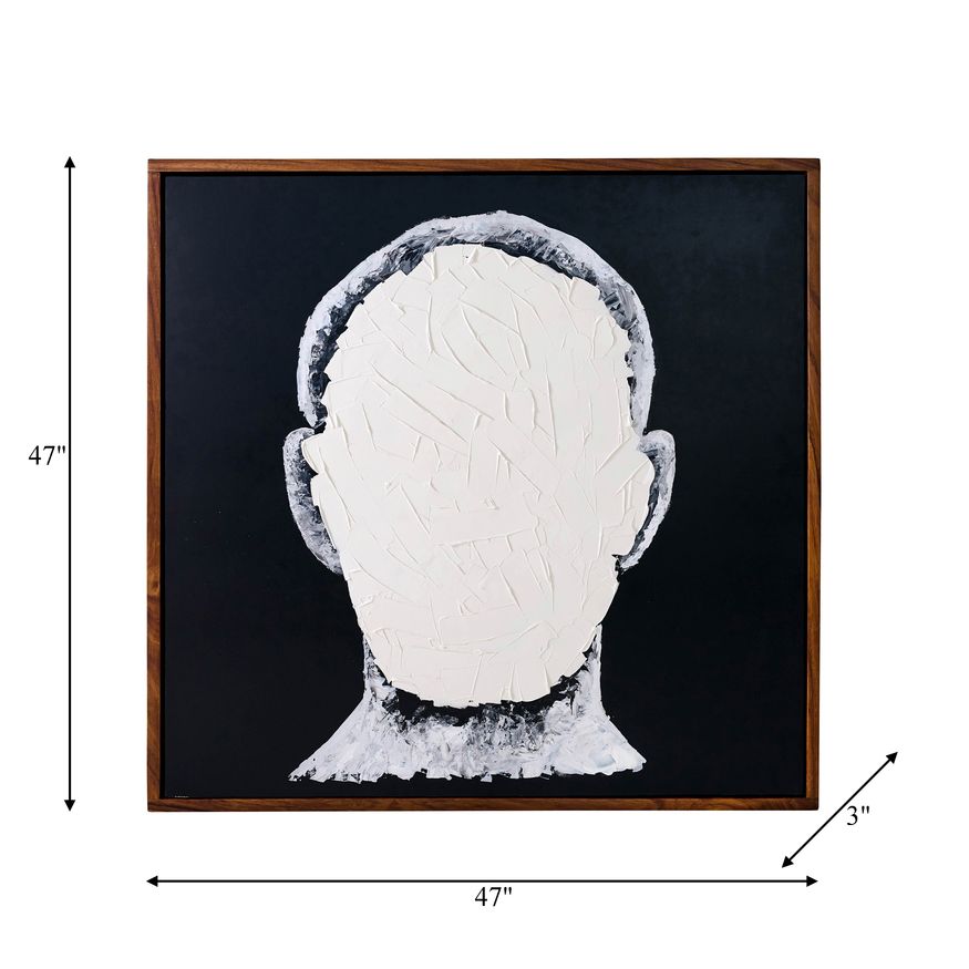 Sagebrook - Hand Painted Blank Face Man in Ivory/Black