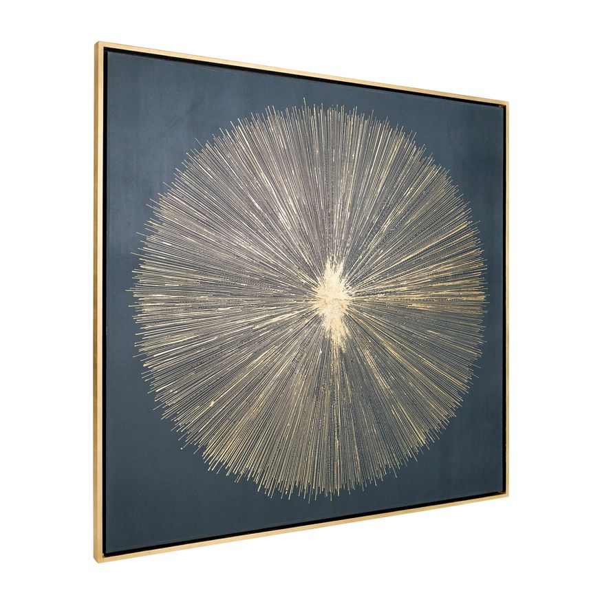 Sagebrook - Hand Painted Shining Gold Leaf Canvas in Black