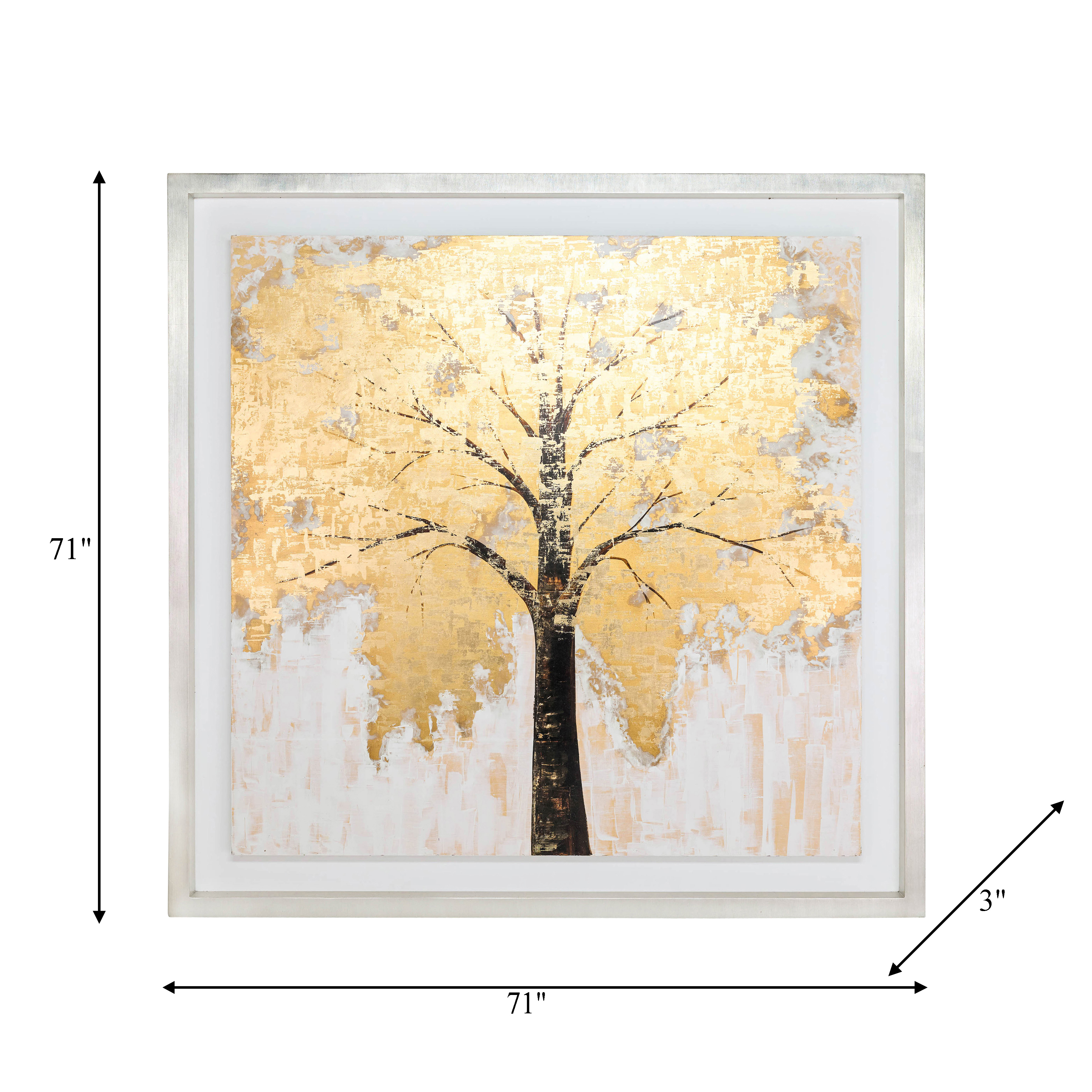 Sagebrook - 71"x71" Hand Painted Autumn Gold Leaf Tree