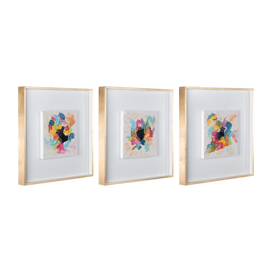 Sagebrook - Hand Painted Multi-Colorful Abstract (Set Of 3)