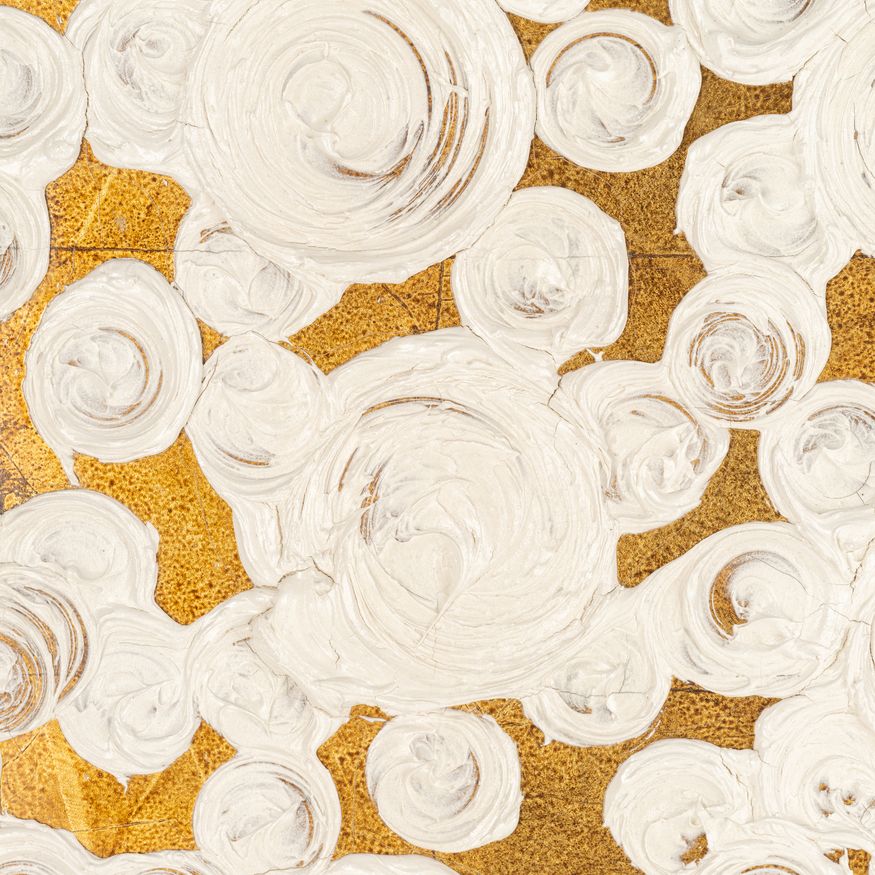 Sagebrook - Hand Painted Clustered Circles in White/Gold