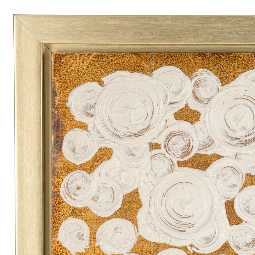 Sagebrook - Hand Painted Clustered Circles in White/Gold