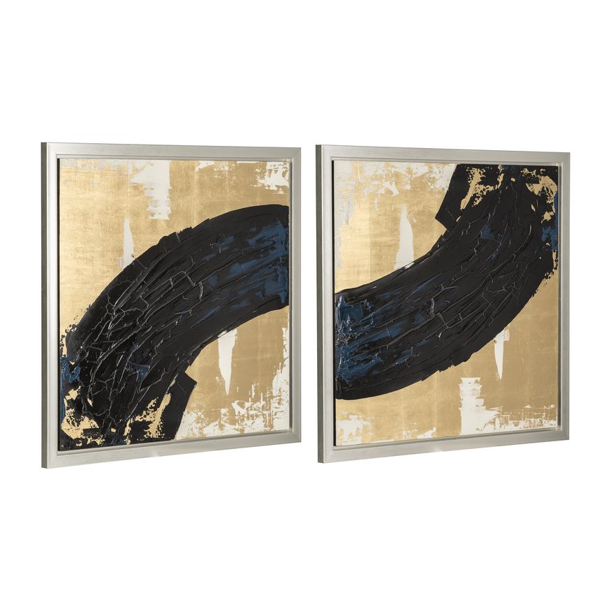 Sagebrook - Hand Painted Matching Black Streak (Set Of 2) in Gold