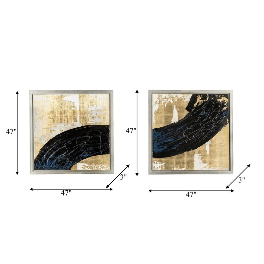 Sagebrook - Hand Painted Matching Black Streak (Set Of 2) in Gold