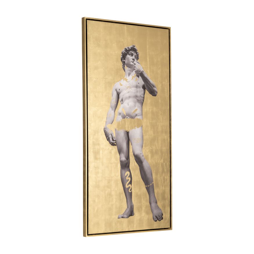 Sagebrook - Hand Painted David In Gold in White