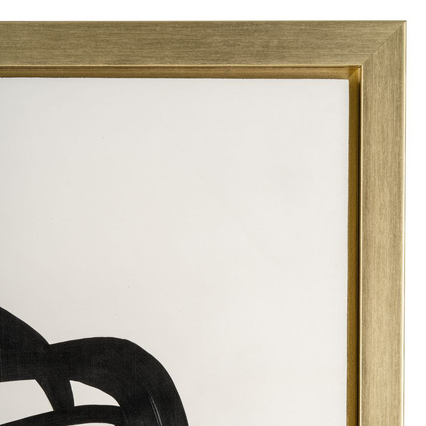 Sagebrook - Hand Painted Gold Frame Geometric Face in Black