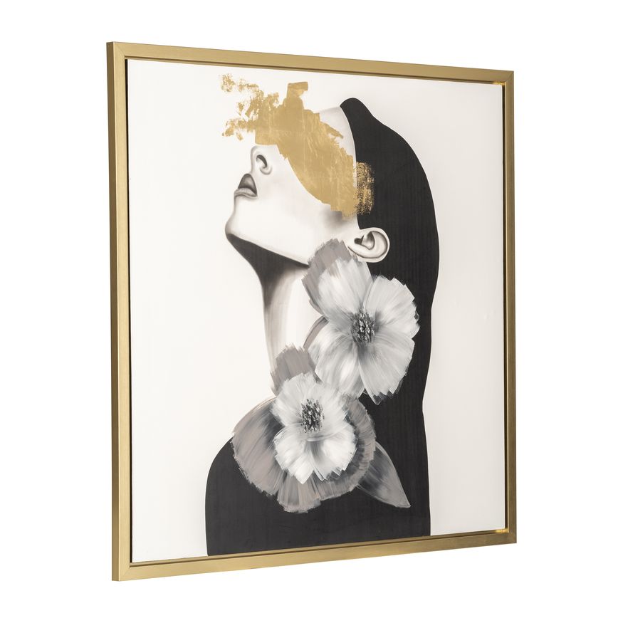 Sagebrook - Hand Painted Gold Streak And Flower Woman