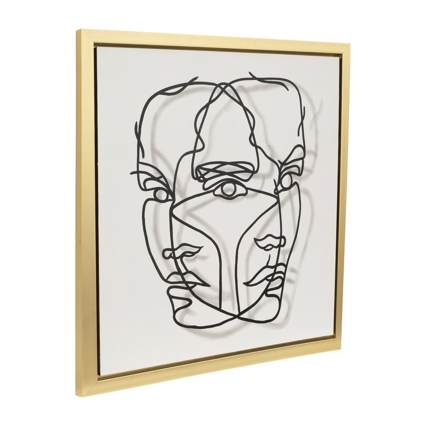 Sagebrook Gold Frame Hand Painted Face Illusion - White/Black