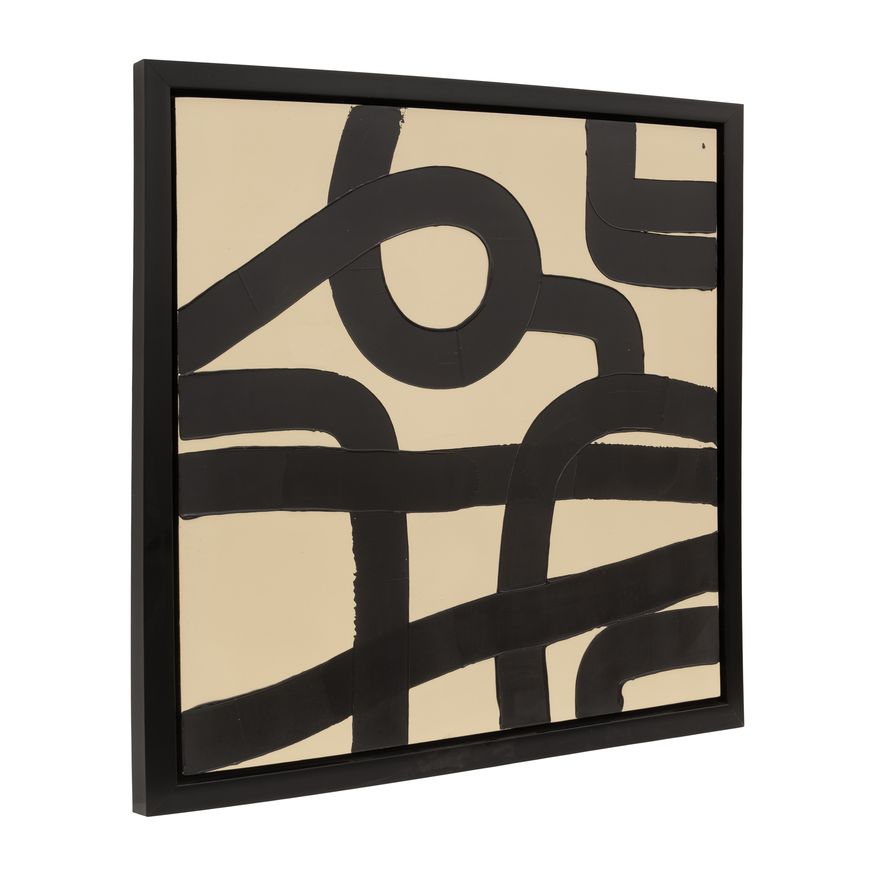 Sagebrook - Hand Painted Curvy-Cross Roads in Ivory/Black