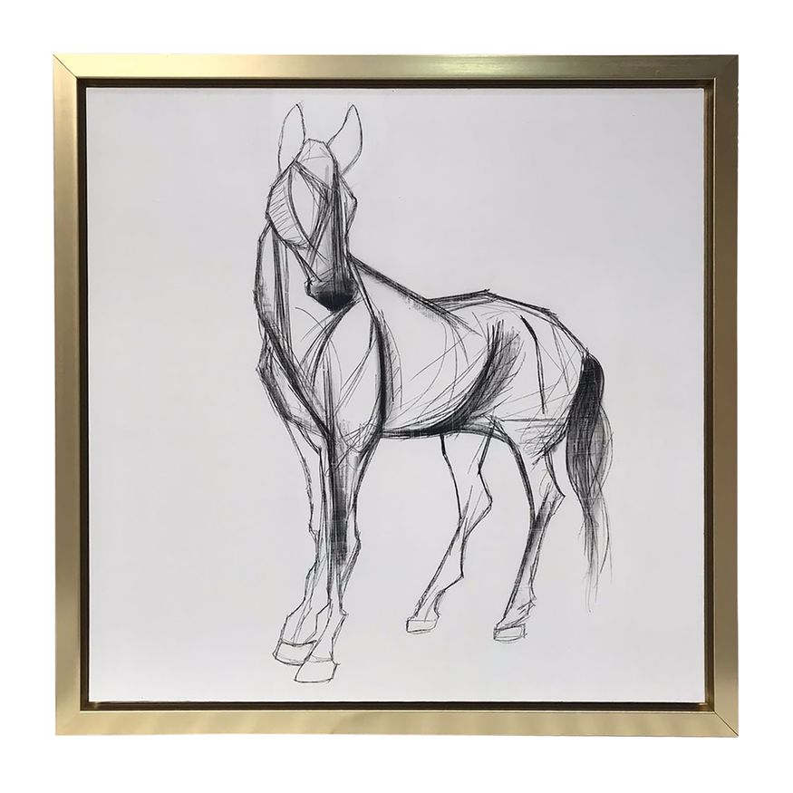 Sagebrook Hand Painted Elegant Horse Sketch