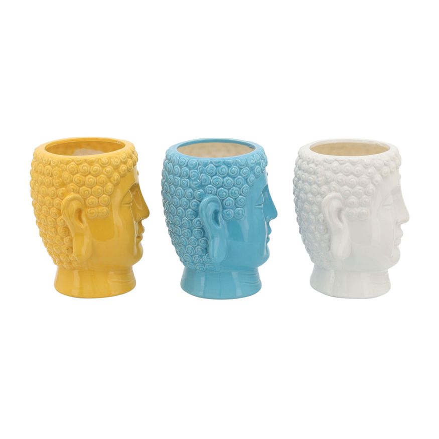 Sagebrook - 8.5" 40 Oz Buddha Citronella Candles (Set of 3) in Multi