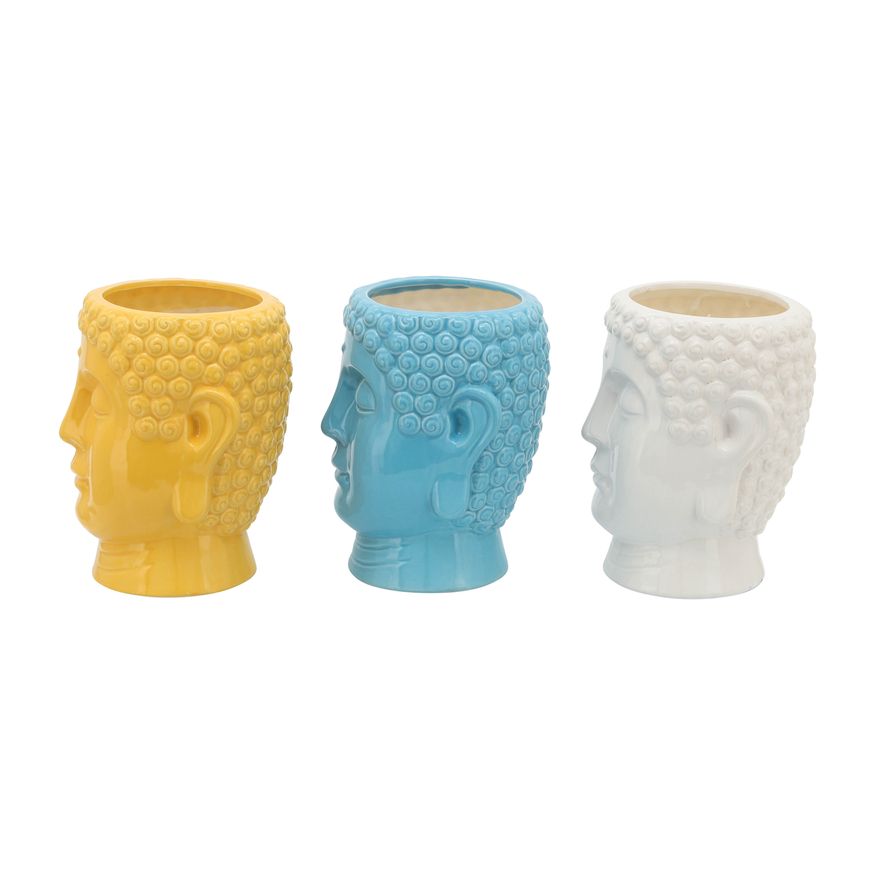 Sagebrook - 8.5" 40 Oz Buddha Citronella Candles (Set of 3) in Multi