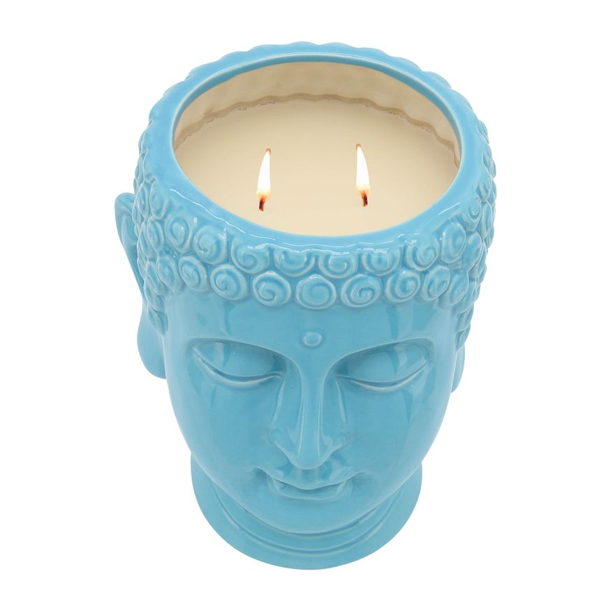 Sagebrook - 8.5" 40 Oz Buddha Citronella Candles (Set of 3) in Multi