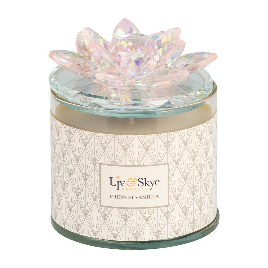 Sagebrook - 5" 13 Oz French Vanilla Lotus Candle in Blush