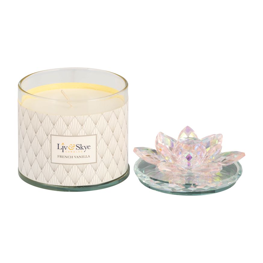 Sagebrook - 5" 13 Oz French Vanilla Lotus Candle in Blush