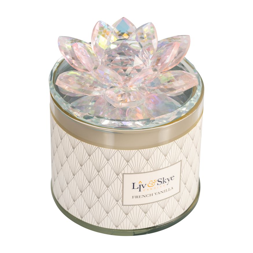 Sagebrook - 5" 13 Oz French Vanilla Lotus Candle in Blush