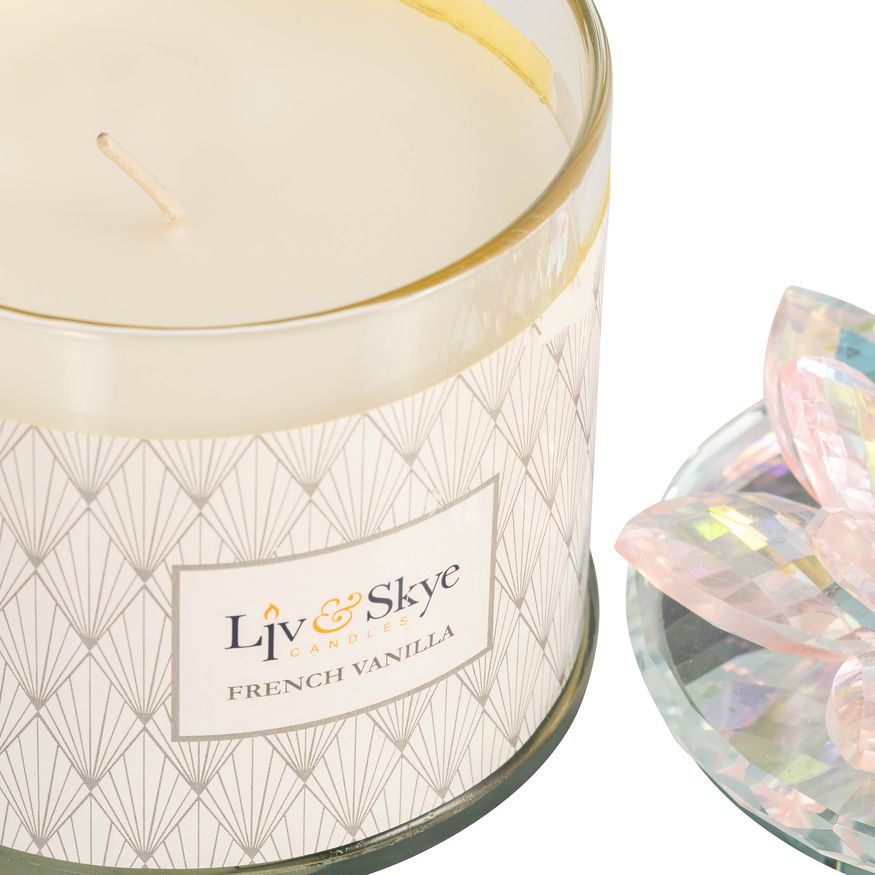 Sagebrook - 5" 13 Oz French Vanilla Lotus Candle in Blush