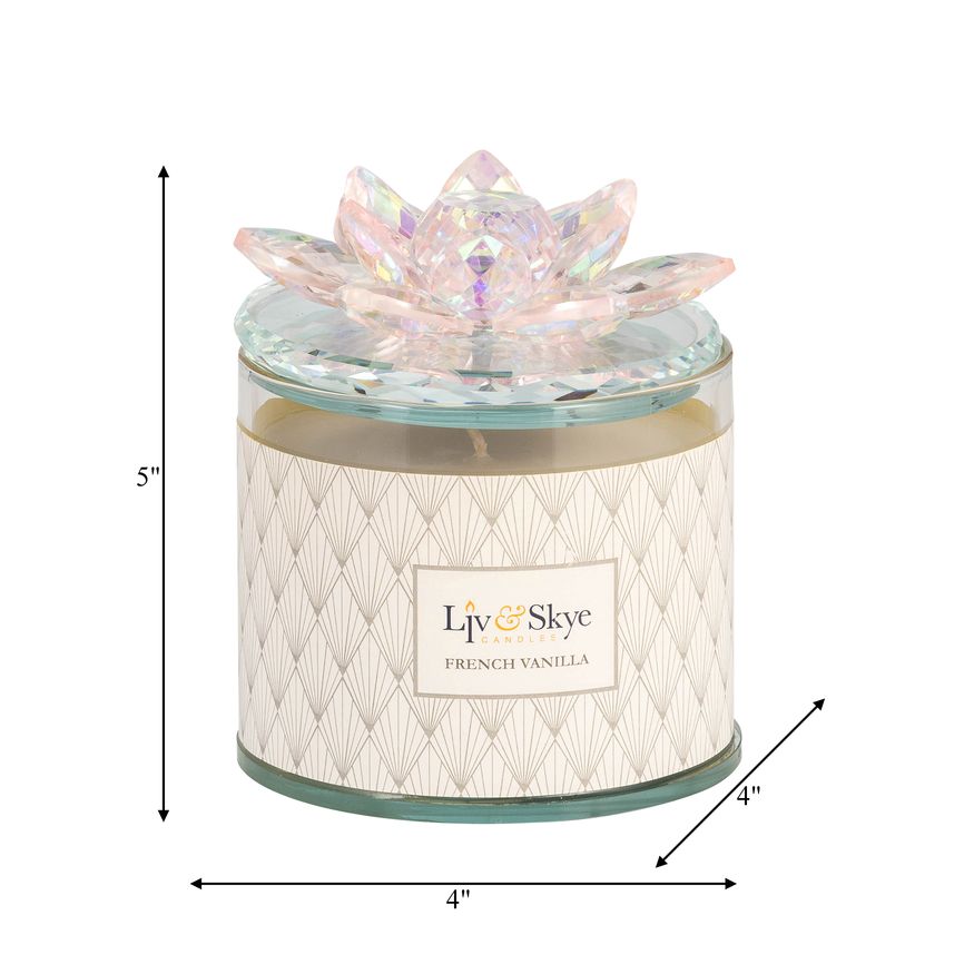 Sagebrook - 5" 13 Oz French Vanilla Lotus Candle in Blush